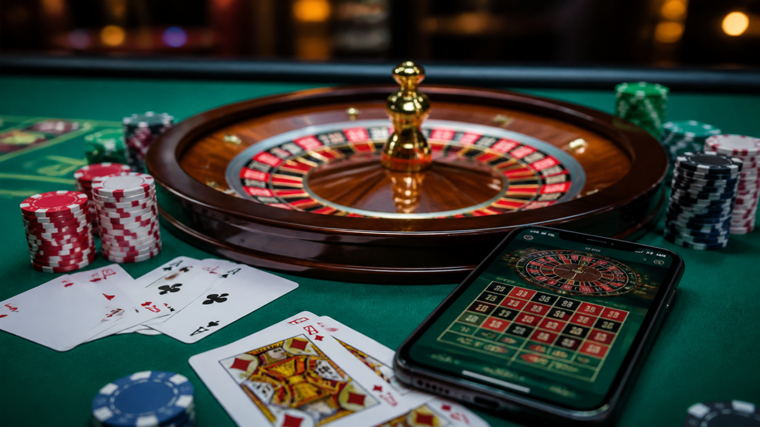 Online Casinos in UAE: Understanding Terms, Conditions, and User Privacy Online casino gaming with roulette table and smartphone