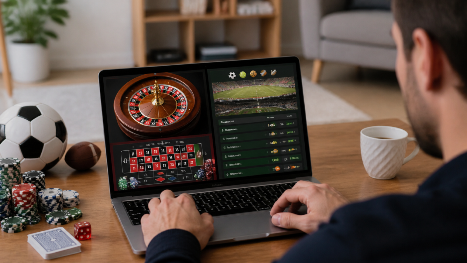 betting sites: How to Compare Platforms Thoughtfully Adult reviewing a casino betting interface on a laptop