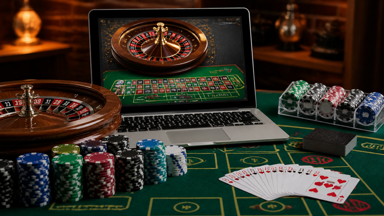 Betting Sites in Saudi Arabia: Responsible Gambling Awareness Online casino interface with chips and roulette wheel
